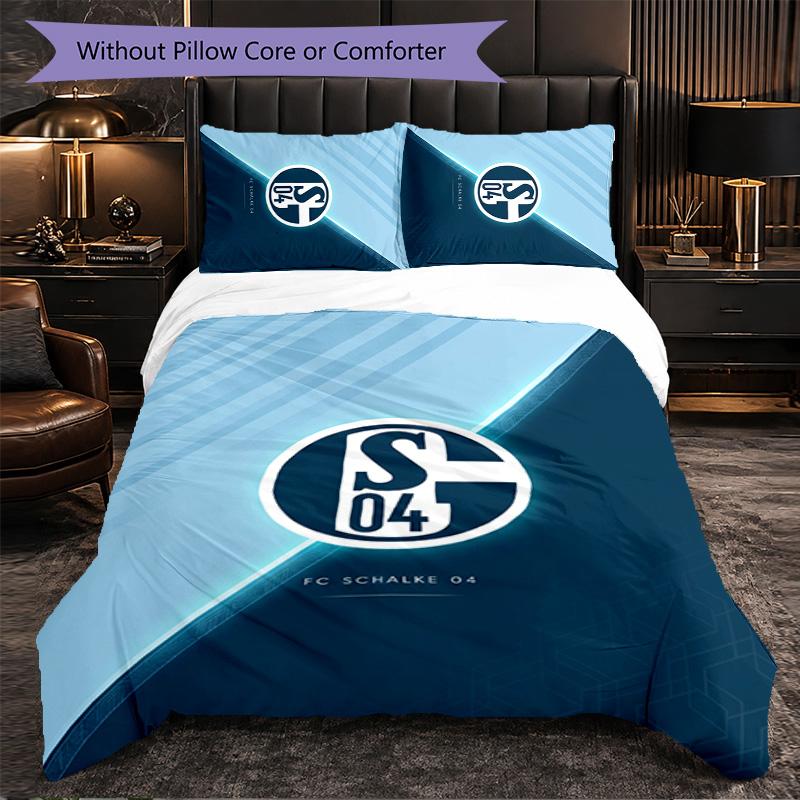 Biancheria da letto a tema Schalke 04 Set 3 Pezzi Copripiumino Biancheria da letto Decorativa per Camera da Teen Decorazione per la Casa