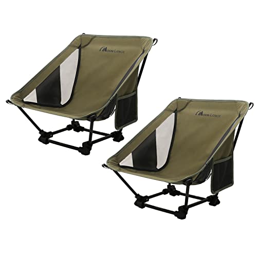 MOON LENCE Outdoor Chair, Low Chair, Camping Chair, Ground Chair, Lightweight, Foldable, Compact, for Hiking, Fishing, Campfires, Mountaineering, 150k