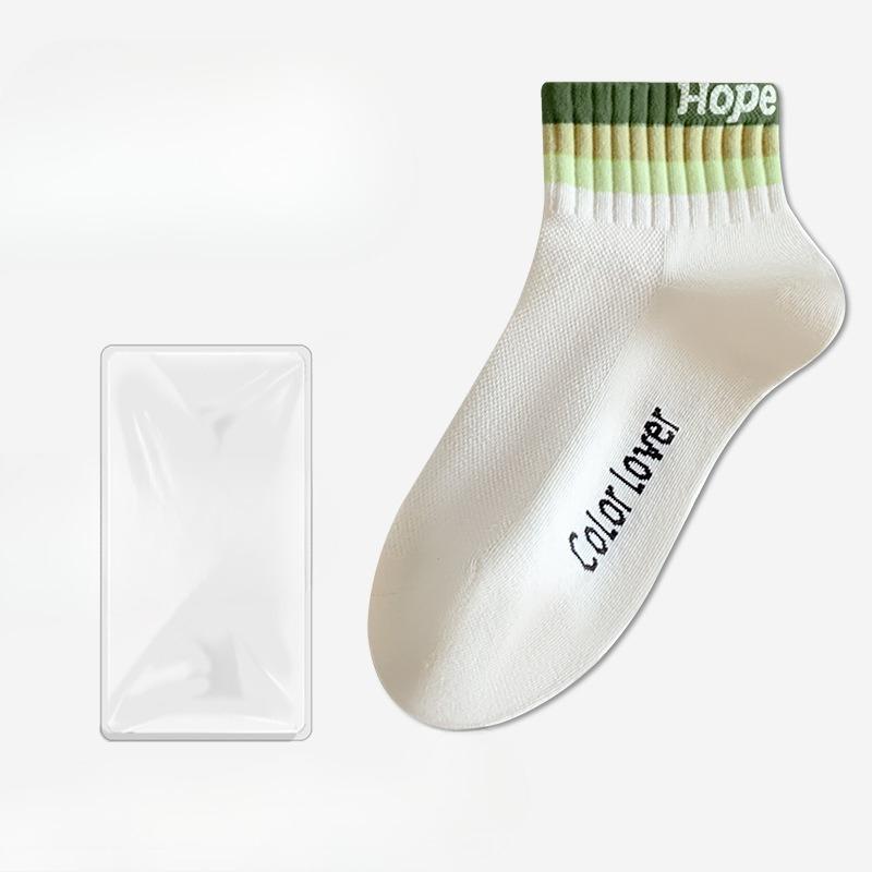 Female Autumn and Winter New Cotton Mesh Breathable Deodorant Perspirant Not To Drop Heel Socks
