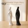 Holy Religious Decoration Praying Virgin Mary Statue, Minimalist Blessed Sculpture, Hand Painted Figure Prayer Figurine for Home Altar Desktop