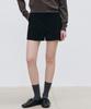 LOEIL Minimal Pintuck Bermuda Pants - Black