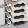 Rolling Utility Cart Multi-purpose Movable Storage Organizer Space-Saving Narrow Storage Rack for Bedroom Organization Storage