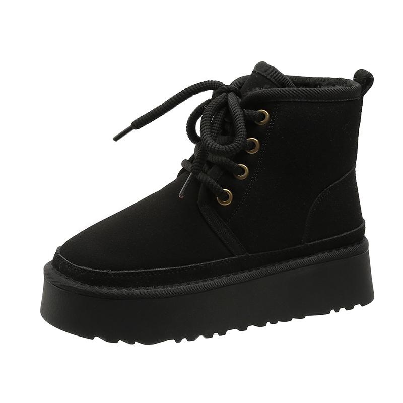 

Модные зимние женские короткие плюшевые теплые зимние ботинки для отдыха на открытом воздухе повседневные прогулочные ботинки из замши и меха челси балетки на платформе женские ботинки 40 чёрный