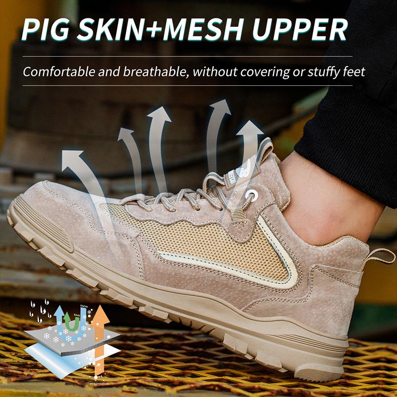 Safety Shoes Men Anti-smash Breathable Work Boots Steel Toe Cap Puncture-Proof Male Footwear