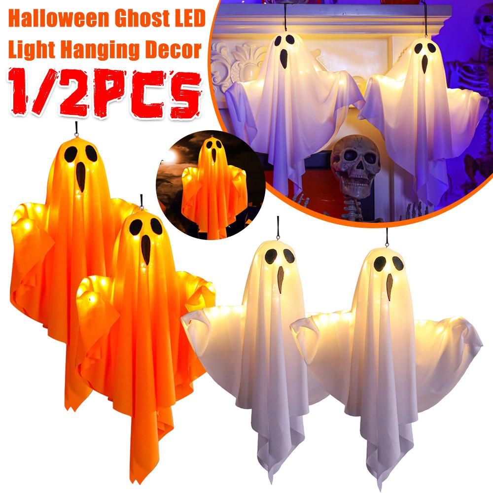 Halloween LED Glow Ghost Lights for Home Indoor Outdoor Hanging Decoration Haunted House Horror Props Bar Supplies 2026 New