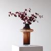 High-end Vintage Koffietint Glazen Vaas Bloemenarrangement Ornament Voor Woonkamer Bureau Showroom Display