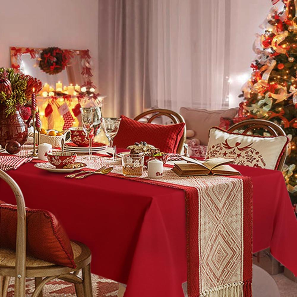Tablecloth Polyester Washable Table Cover Pure Color Tablecloths for Rectangle Table Baby Shower Kitchen Party Wedding Decoratio