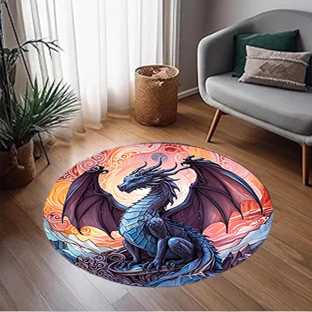 1pc fantasy dragon design rug home carpet non slip office decor gift living room bedroom