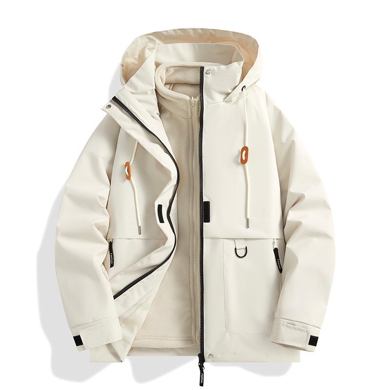 Couple's 3-in-1 Storm Hiking Jacket: Warm, Hooded, Windproof, Waterproof, with Removable Liner