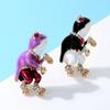 Blucome Cartoon Cute Frog Brooches For Women Animal Design 2 Colors Kids Accessories High Quality New 2023
