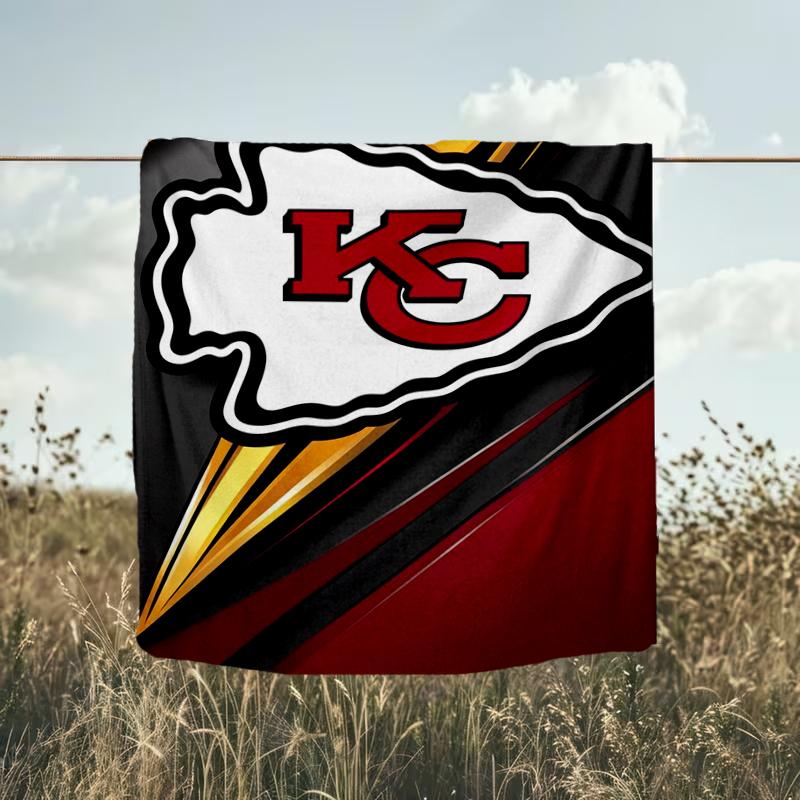 1PC City Chiefs Emblem Printed Soft Flannel Blanket Throw for Adult Bedroom Living Room Sofa Camping Travel Fan gifts Christmas Gifts