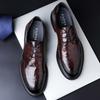 2025 New Men's Business Leather Shoes High-end Men's Shoes First Layer Cowhide Brown Derby Shoes Leather Dress Commute