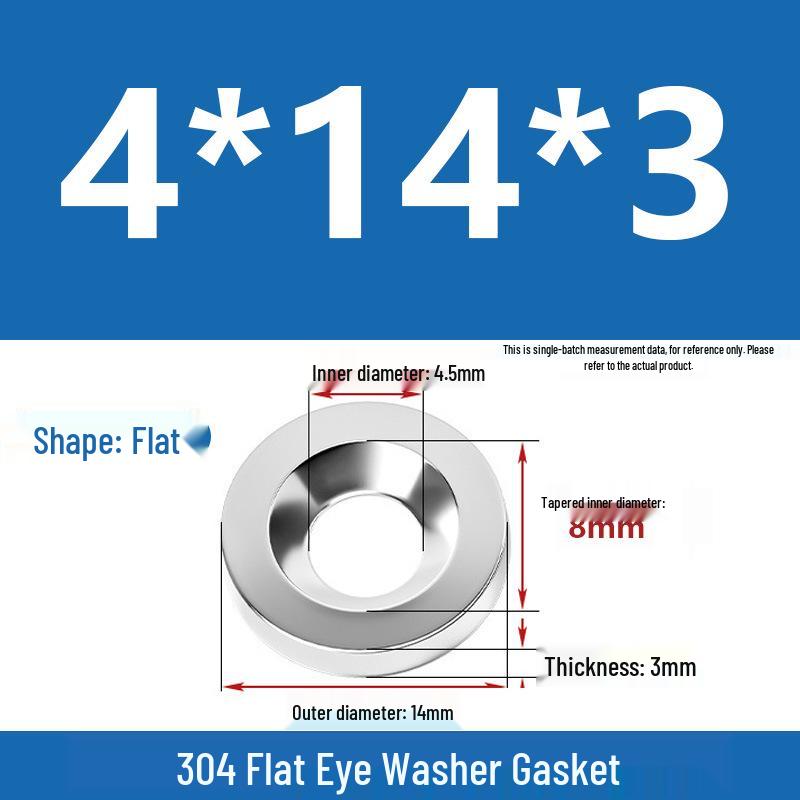 304 Stainless Steel Fisheye Gasket: M3-M10 Bowl Type Washer with Countersunk Hole