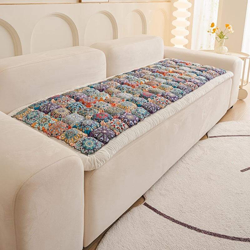 Thickened All-Cotton Four Seasons Non-Slip Sofa Cushion with High-End One-Piece Cover