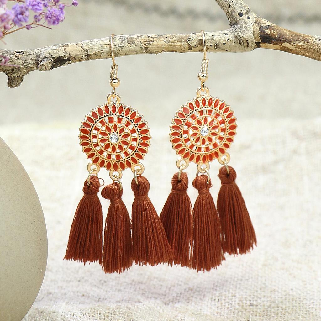 Bohemian Gold Color Earrings Set Women Girls Tassel Drop Earrings Brincos Party Jewelr Versatile Gift