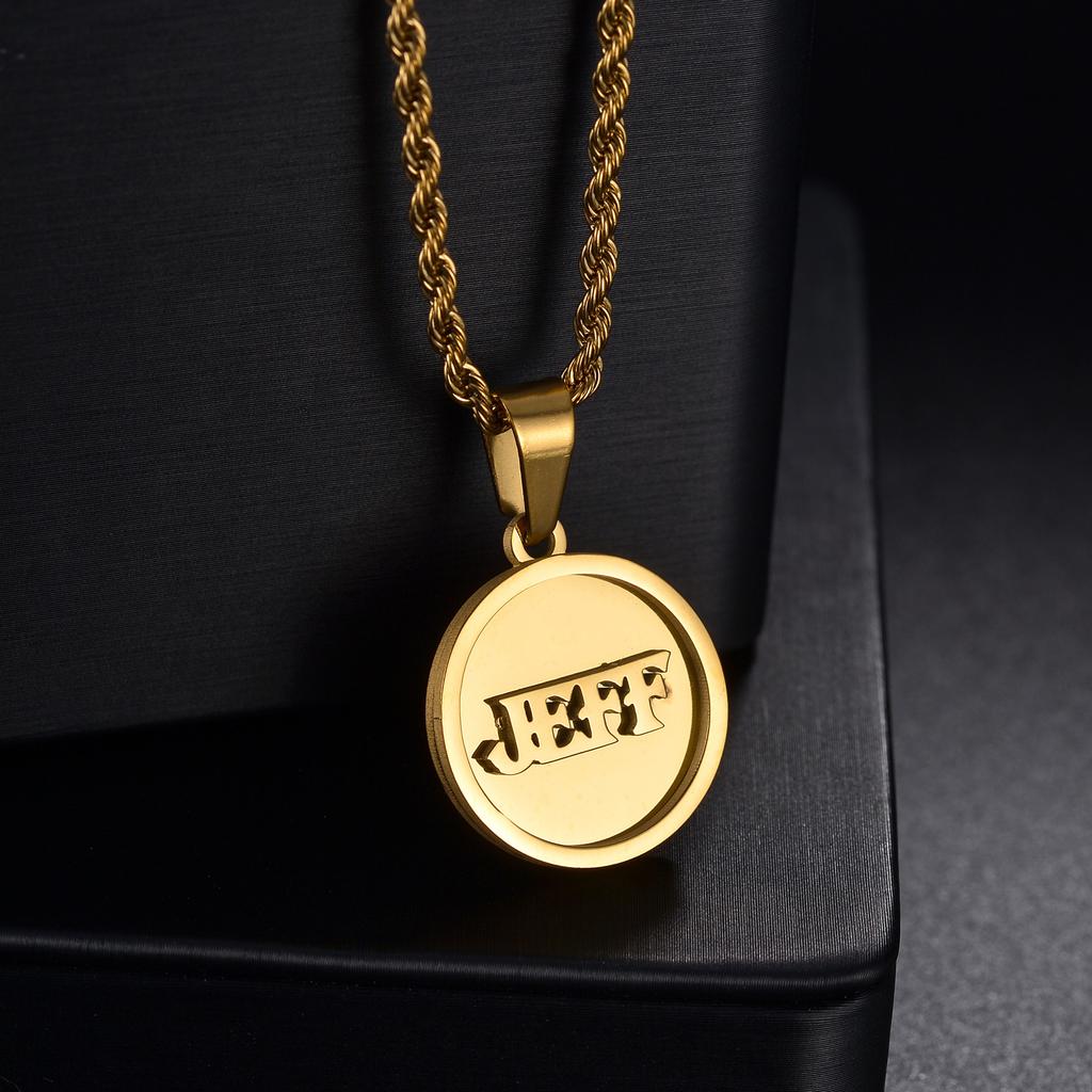Atoztide Personalized Custom Name Necklaces for Women 2 Sides Welding Heart Pendant Cuban Chain Stainless Steel Jewelry Gift
