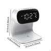 Bedroom Lamp Cordless Charging Station 15W with Alarm Clock for Reading Room