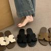 Niche design open-toed slippers women's outer wear 2025 summer new vacation Roman lazy flat sandals
