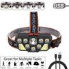 8 Safety Lights Head Light Mode Switchable Multi-Angle Adjustment LED Headlamp Super Bright Strong Light Night Fishing Headlight