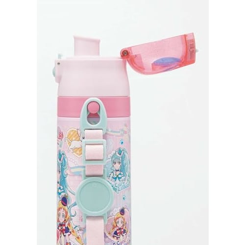 Skater Children's Stainless Steel Water Bottle 2way Direct Drinking 470ml Wandafuru PreCure Cup Drinking 430ml Child-Friendly Lightweight Type Girls T