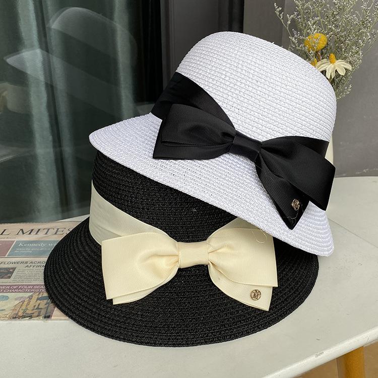 Hat Ladies Summer Face Small Sun Hat Bow Big Edge Straw Beach Hat Fashion Sunscreen Straw Hat