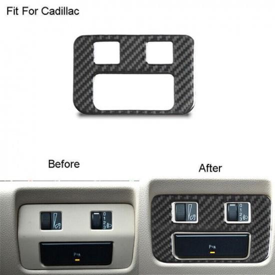For Cadillac ATS ATSL 2013- Carbon Fiber Headlight Switch Panel Cover Trim