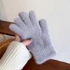 Korean Version of Winter Gloves Imitation Mink Gloves New Solid Color Sweet Ins Plush Warm Gloves Cycling Cold