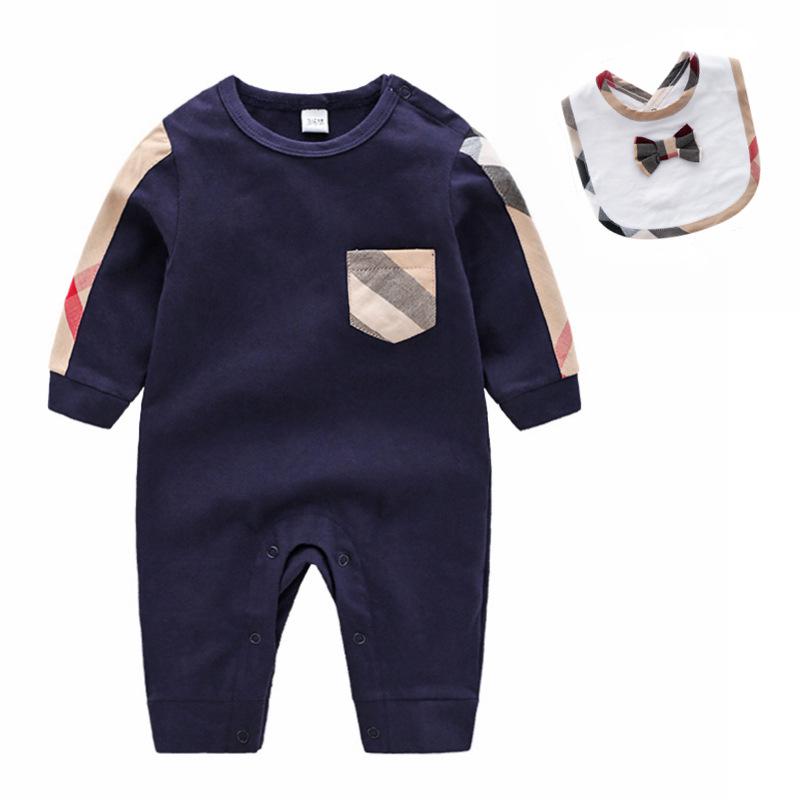 Newborn Baby Long-Sleeve Cotton Jumpsuit - Spring & Autumn Pajamas for Boys & Girls