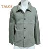 Men Jacket Lapel Long Sleeve Single Breasted Middle-aged Coat with Patch Pocket Solid Color Casual Jacket Outwear