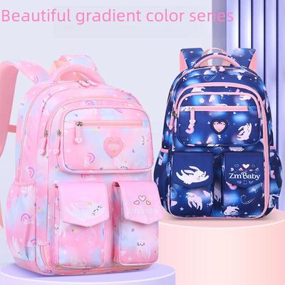 Verlaufs-Cartoon-Rucksack für Mädchen, Leichtgewicht, Klassen 1-6