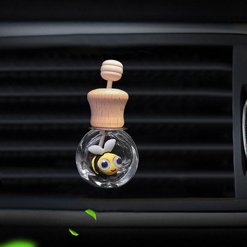 Cartoon Car Air Vent Perfume Bottle Clip - Cute Glass Interior Decoration Freshener