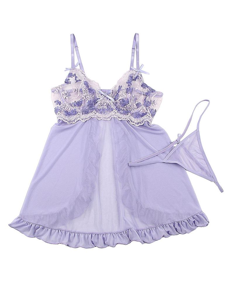 Babydoll Große Größe Süße Dessous mit Rüschen Bügel Sexy Nachthemd Schöner Rücken Sexy Unterwäsche Unschuldiges Nachthemd Große Größe Babydoll Sexy