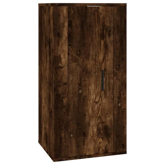 816677 vidaXL Wall-mounted TV Cabinet Smoked Oak 40x34.5x80 Cm
