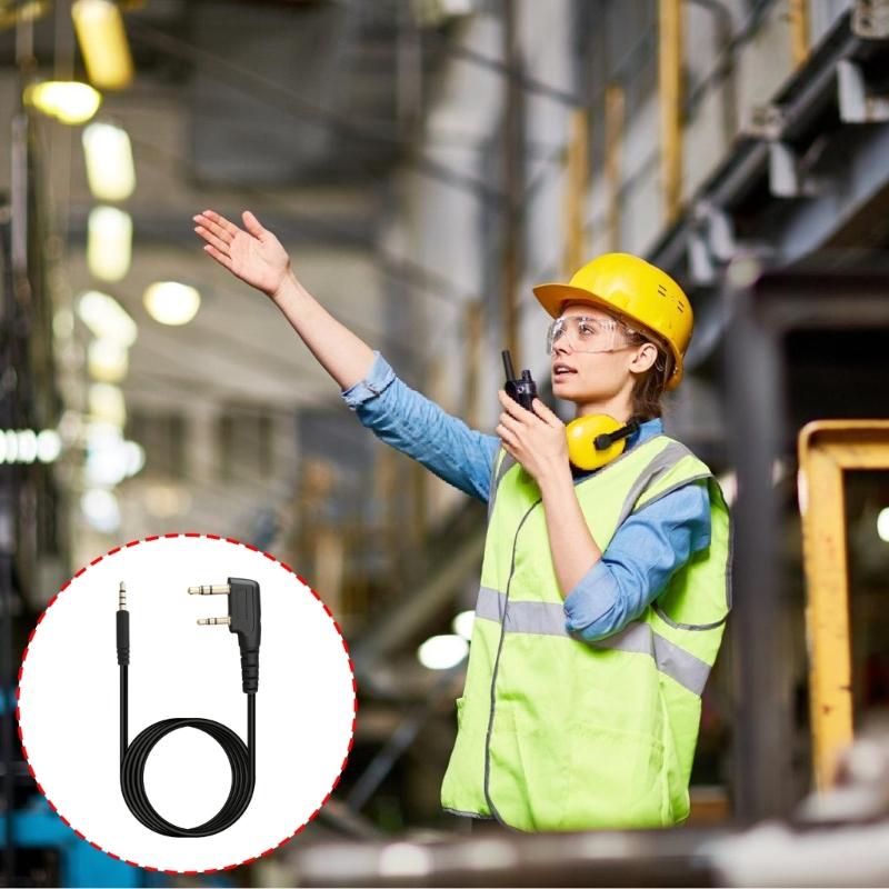 PTT Allowed K Headsets to 3.5mm Adapters Cord Walkies Talkies Sound Cable for External Speaker Use In Restaurants & Vehicles
