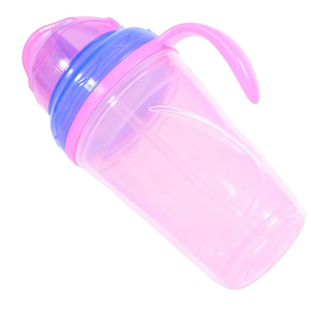 Colorful 230ml Newborn Bottle Baby Straw Cup Infant Drinking Bottle with Double Handles (Pink)