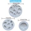 3 PCS Marine Theme Cake Fondant Silicone Mold Seashell Conch Starfish Coral Baking Molds for DIY Cake Decoration Chocolate Candy Polymer Clay