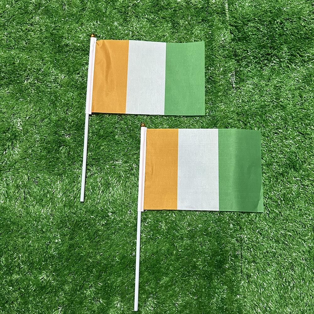 SKY FLAG Ivory Coast Hand Flag 14x21cm 10/20/50/100pcs Polyester Flying The Ivorian National Banner Côte D'Ivoire Hand Flag