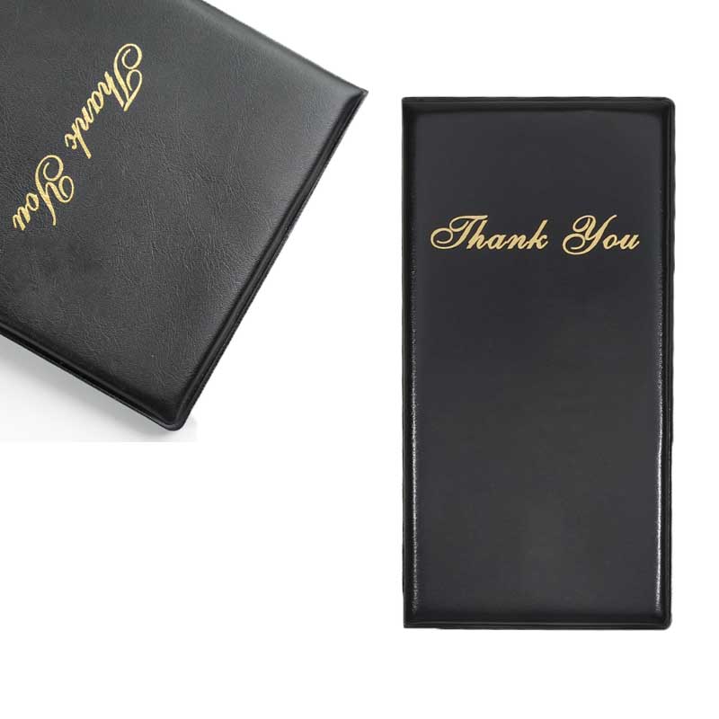 1Pcs Leather Check Folder Guest Check Card Holder Restaurant Check Presenters Guest Bill Server Menu Folder Checkbook Organizer