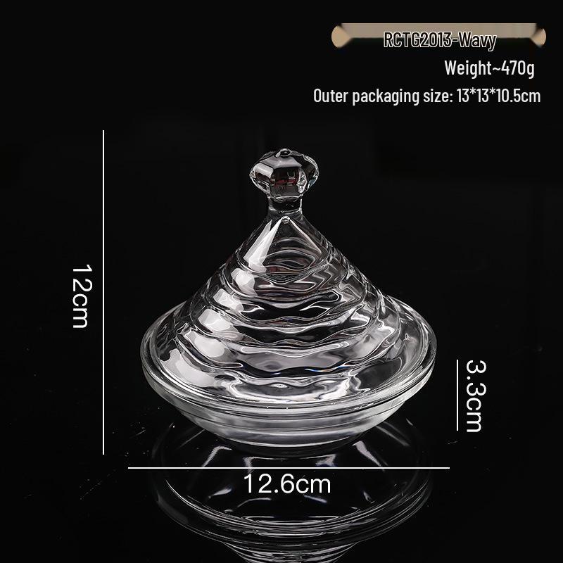European Crystal Candy & Jewelry Glass Storage Box with Lid