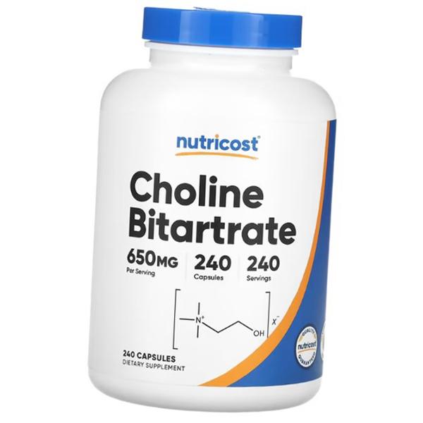 

Холин Битартрат, Choline Bitartrate 650, Nutricost 240капс (36647018) 240caps