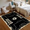 Vintage Soccer Area Rug Non Slip Washable Floor Carpet for Living Room Bedroom Nursery with Football Pitch and Ball Pattern
