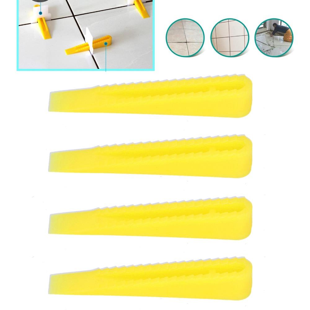 100Pcs HDPP Tile Leveler Wedges Yellow Floor Tiling Tools  For Floor Construction
