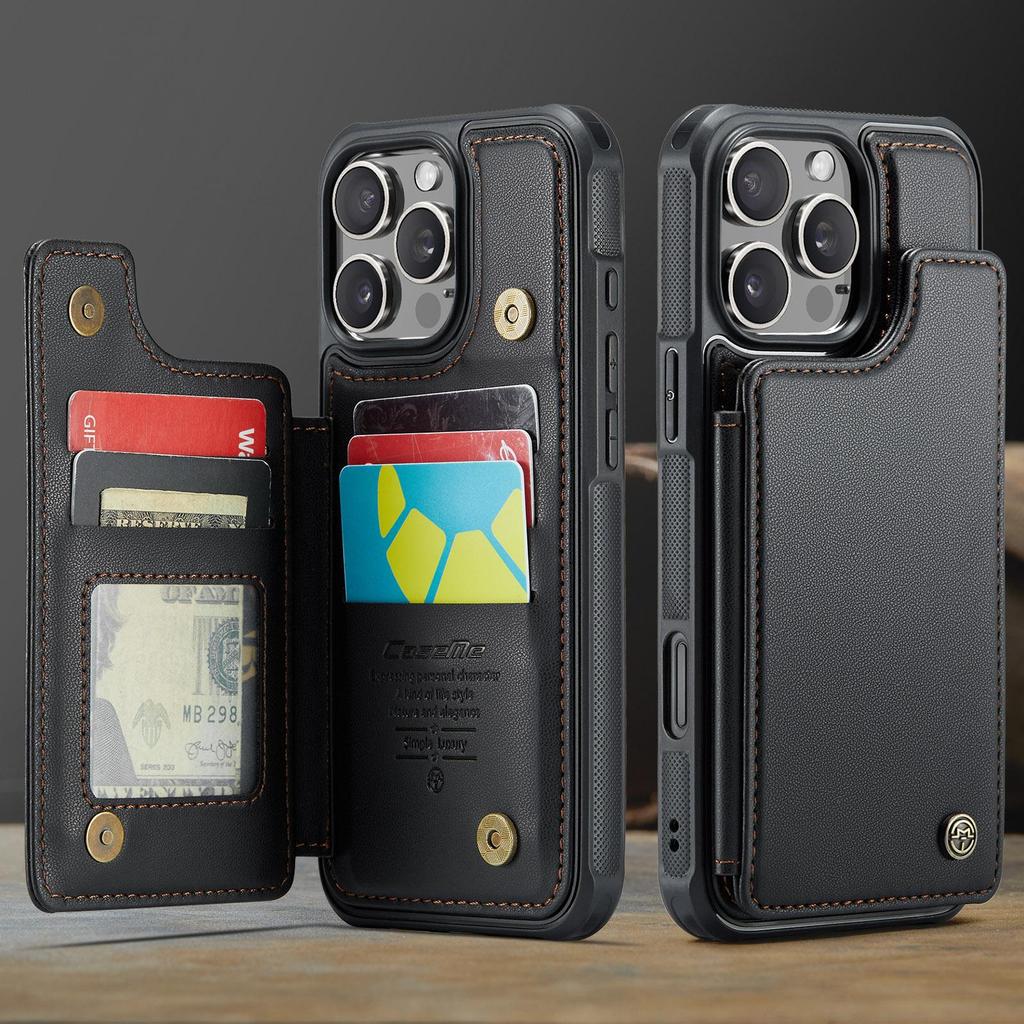 Wallet Card Holder Case for iPhone 17 16 15 14 13 12 11 Pro Max XS XR 6 7 8 Plus SE2 Artificial Leather Cover