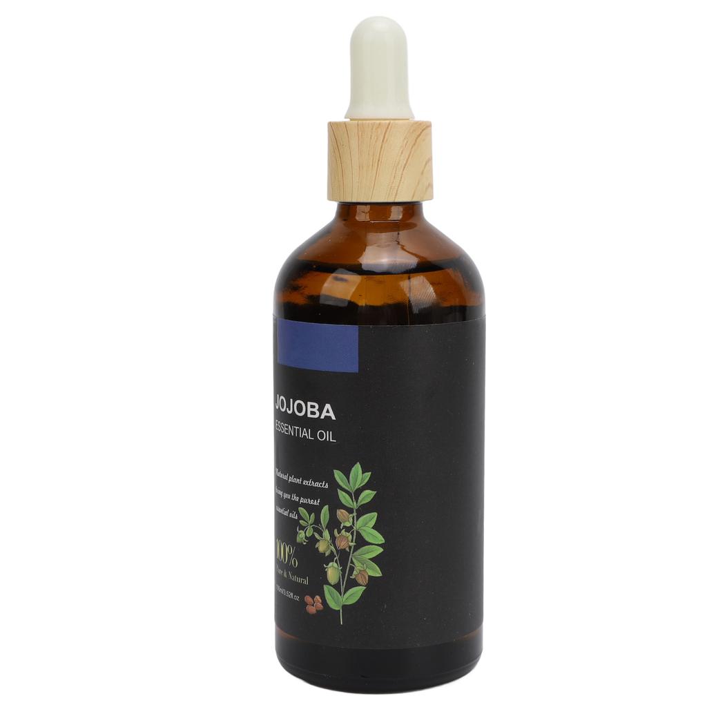 Jojoba Essential Oil Moisturizing Deeply Nourishing Jojoba Carrier Oil for Relieves Fatigue with 2pcs Brush 100ml