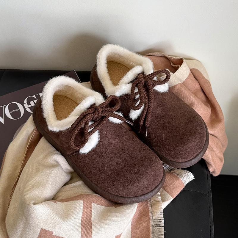 Women's Large Size Soft Sole Winter Warm Fur Snow Boots Padded Lined Ankle Boots Non-Slip Hiking Casual Sports Cotton Boots Fur Shoes