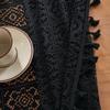 Elegant Black Lace Tablecloth - Durable Polyester, Solid Color, Versatile Shape for Thanksgiving & Holiday Decor, Easy Care, Square Shape