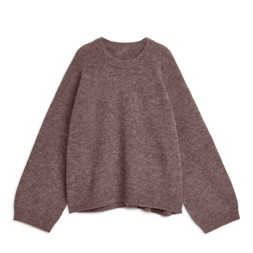 American Lazy Soft Waxy Gray Pullover Sweater Women's Autumn and Winter Loose Thickened Sheep Wool Crew Neck Knitted Sweater