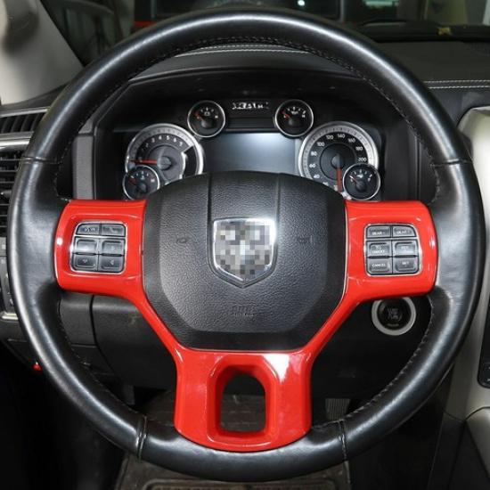 

Interior Steering Wheel Frame Trim Cover Decor For Dodge RAM 1500 2010-2017 Red