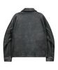 Standarderror 87-Stan176 Minimal Vintage Double Pocket Leather Jacket Black