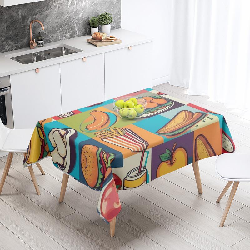 New Abstract Tea Tablecloth Waterproof and Oil-proof Dining Tablecloth Nordic Wind Bar Tablecloth Home Decoration